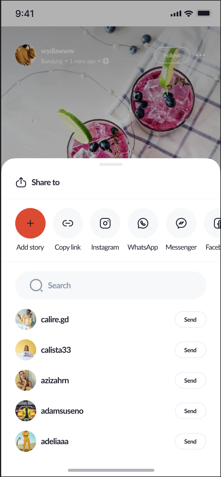 Pipel share sheet
